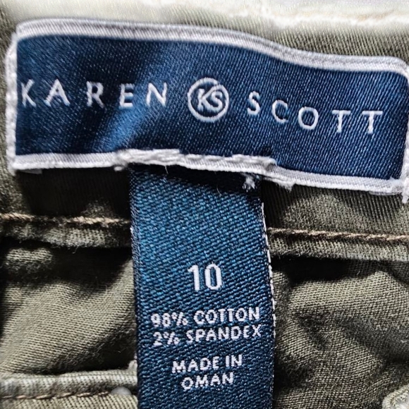 Karen Scott Olive Green Capri Pants Size 10 - Picture 3 of 6